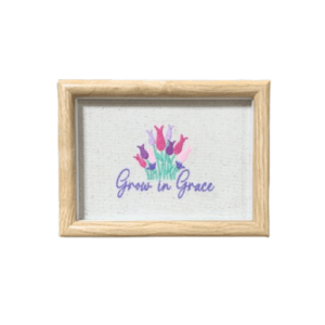 Broderie înrămată 13 x 18 Lalele Grow in Grace 1