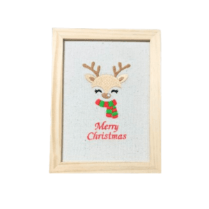 Broderie înrămată Christmas cu ren 1