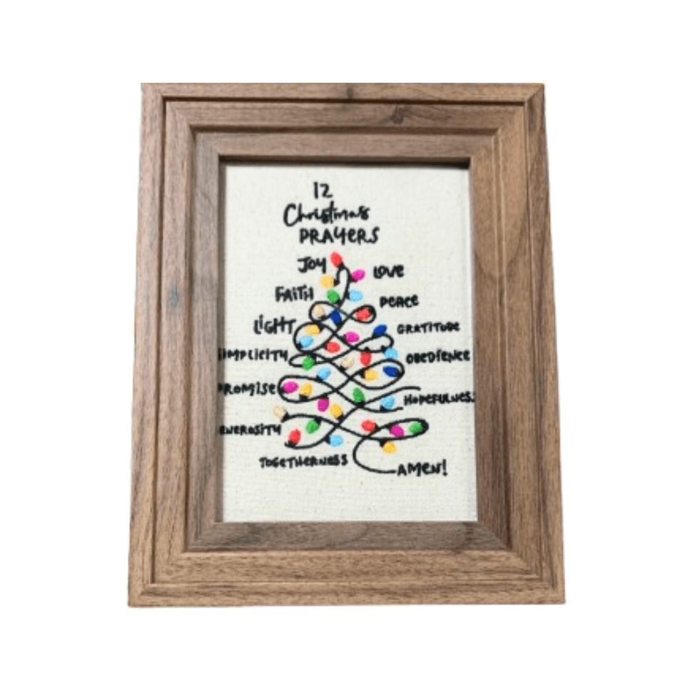 Broderie înrămată 13 x 18 12 Dorințe de Crăciun 1